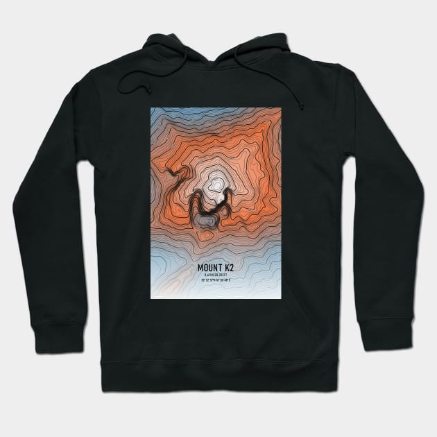 Mount K2 Topographic Map Hoodie by MapCarton